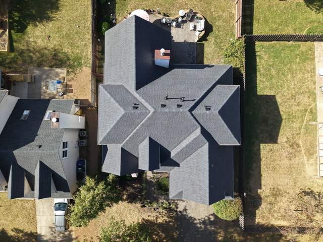 After: the same top-down view with the new roof